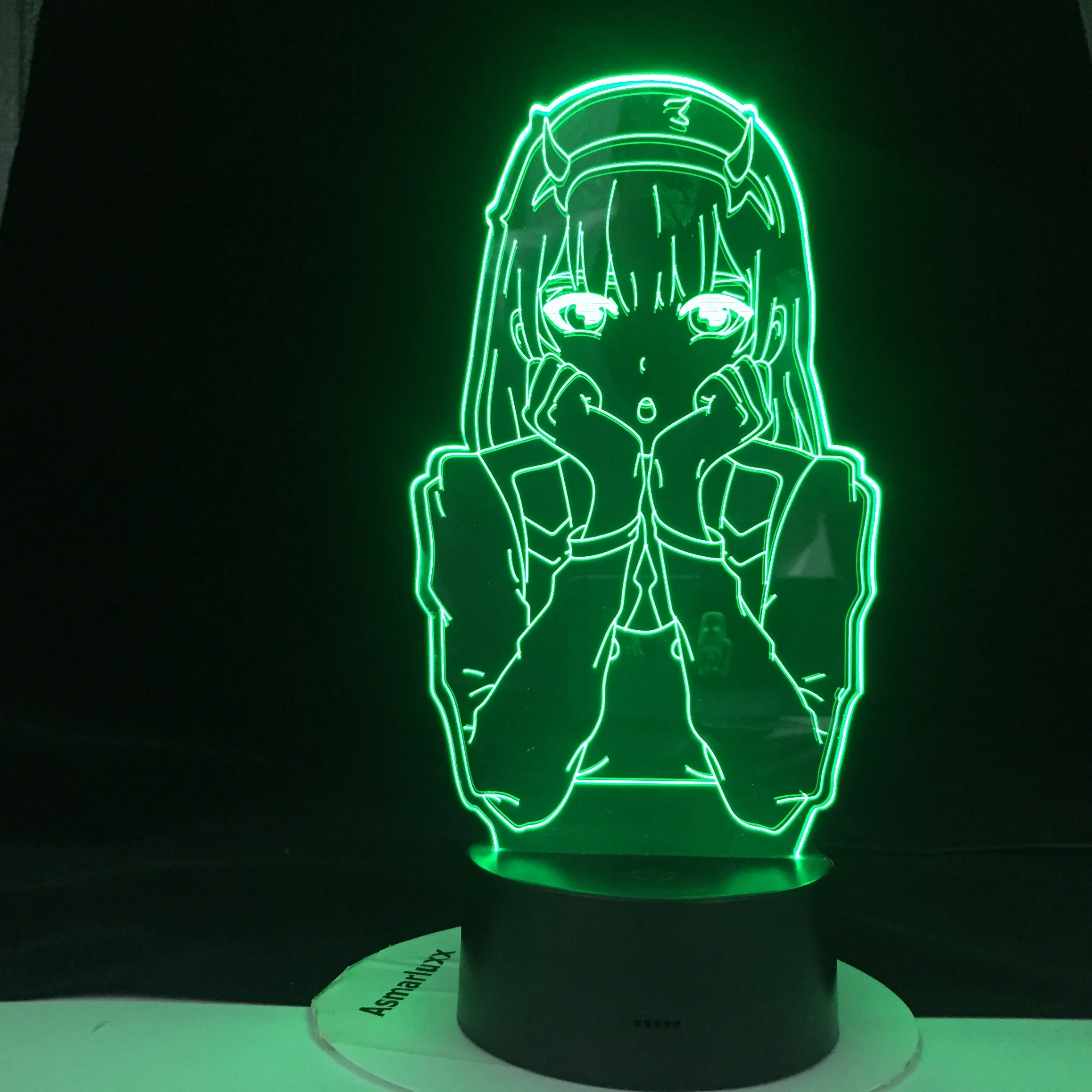 Ночной светильник Zero Two детский для девочек аниме 3d спальни декоративный манги