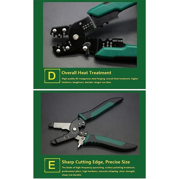 

Pliers Crimping Tool Pliers Combination Multifunctional Cable Crimper Cutter Wire Stripper Decrustation Pliers Repair Tool Plier