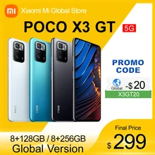 In Stock POCO X3 GT 5G 8GB 128GB/256GB NFC Global Version MTK 1100 67W 6.6 120Hz 5000mAh 64MP Triple Camera Smartphone Cell