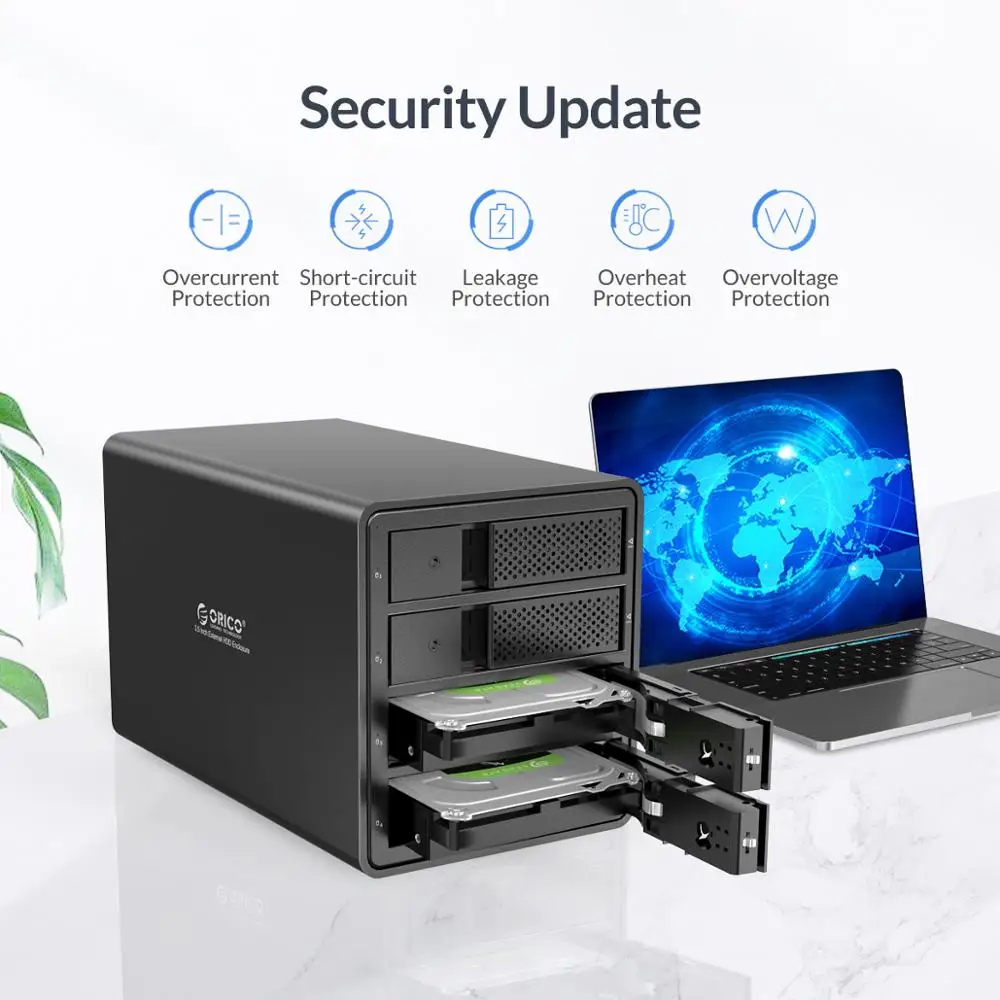 ORICO 95 Series 4 Bay 3 5 ''SATA к USB 0 HDD док станция для 64 ТБ с 150 Вт/72 Вт внутренним адаптером