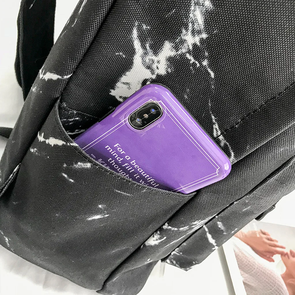 

Transer women backpack travel High capacity laptop backpack Marble print School Backpacks for Teenagers Girls Rucksack Bag #4z