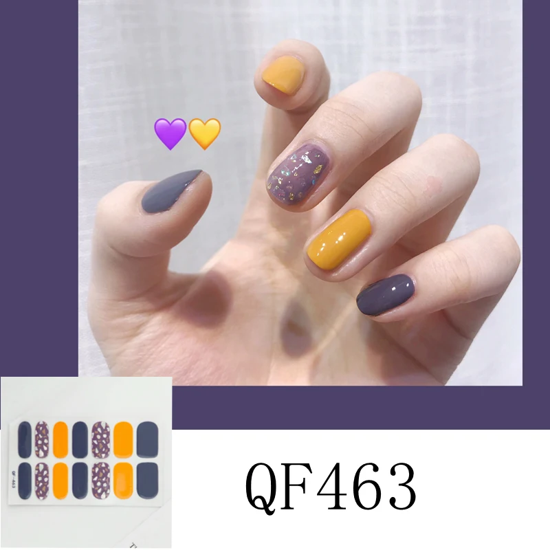 14 наконечников полное покрытие наклейки для дизайна ногтей Летний стиль цветные