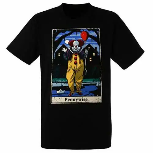 

IT Pennywise Tarot Card Clown Stephen King Horror Movie Goth Punk T Shirt 12-76 T Shirt