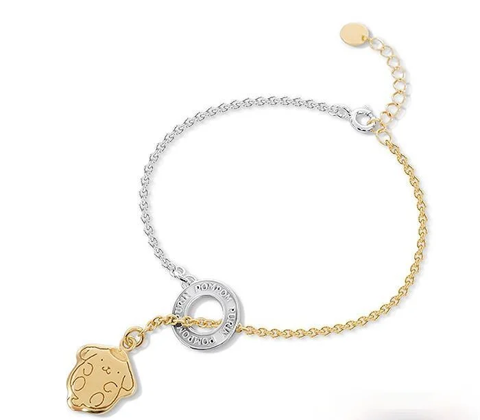 

Pudding Dog Gold Platinum Color Matching Bracelet Cute Fashion Bracelet