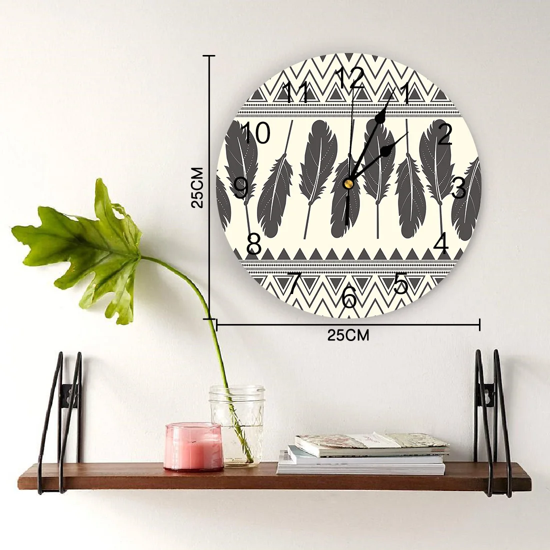 Настенные кварцевые часы с перьями винтажные украшения для дома гостиной