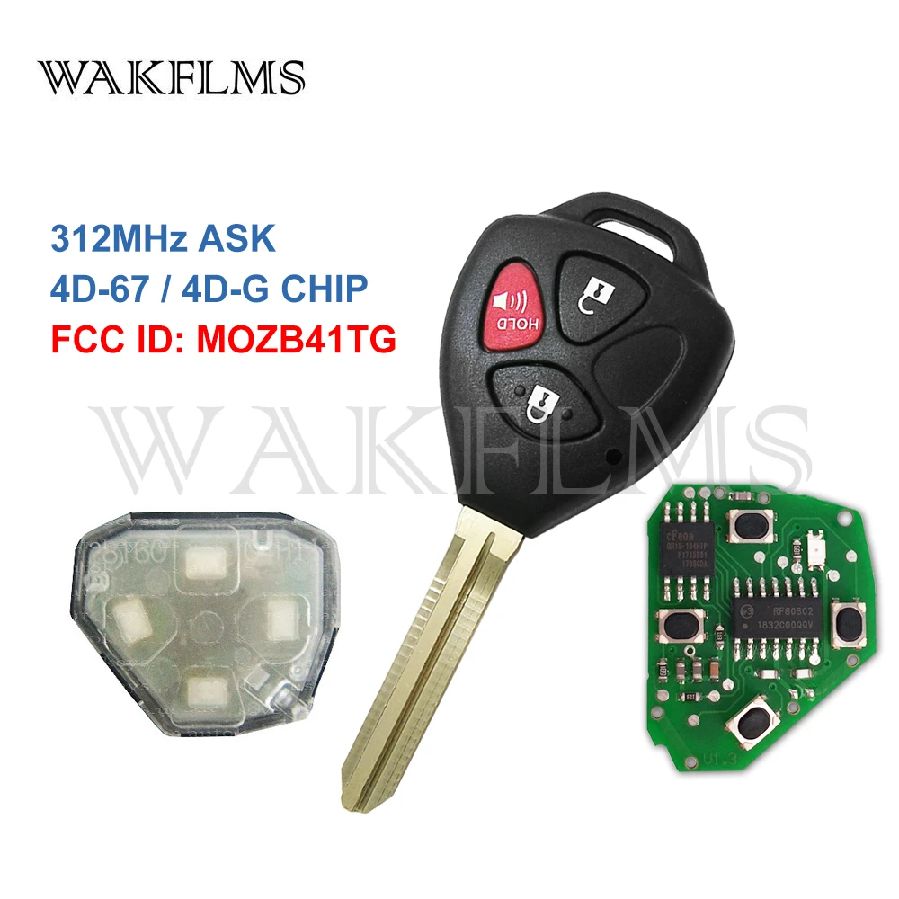 3 кнопочный дистанционный Автомобильный ключ 312 МГц брелок для Toyota Scion Yaris 2005 2010 с