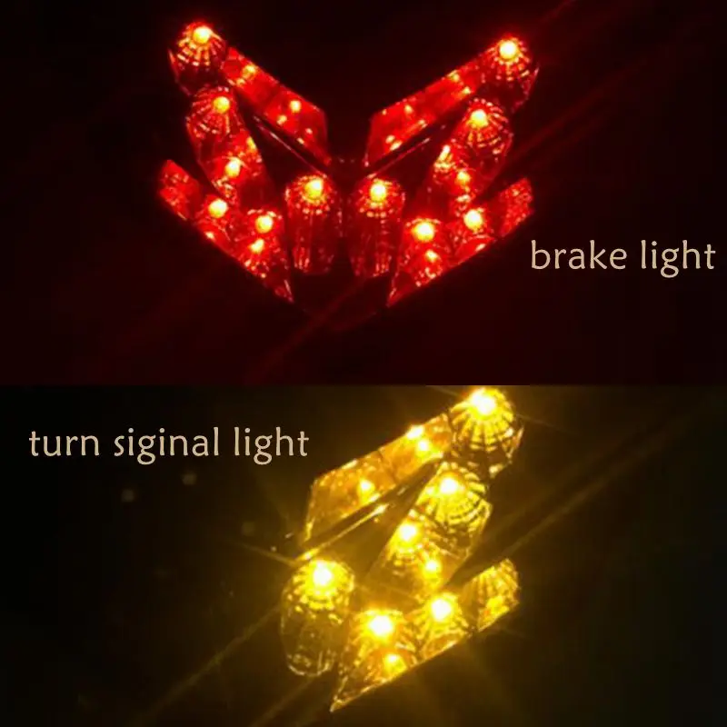 Smoke Motorcycle LED Tail Light lights Red Stop Rear Lamp Turn Signals For Kawasaki Z800 ZX-6R Z125 2013 2014 2015 |