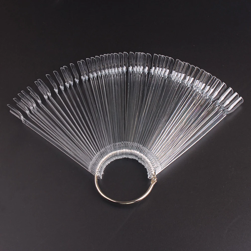 Палочки для дизайна ногтей прозрачные в форме веера 50 шт. накладные Типсы колесо