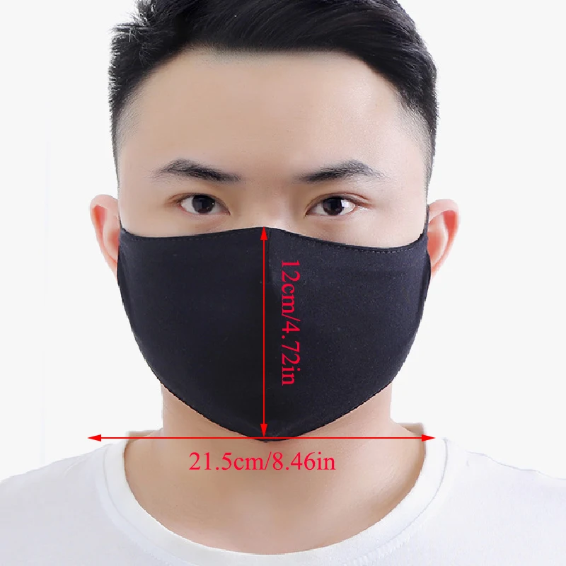 Маска хлопковая многоразовая черная Спортивная дышащая 2020 1 шт. утеплитель