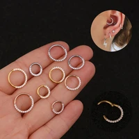 new arrival 1pc 6mm8mm10mm cz hoop cartilage earring helix tragus daith conch rook septum ear piercing jewelry