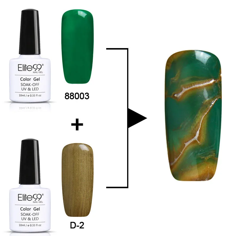 Набор гель-лаков Elite99 10 мл 2 шт./лот с эффектом мрамора набор УФ-гель-лаков сменные