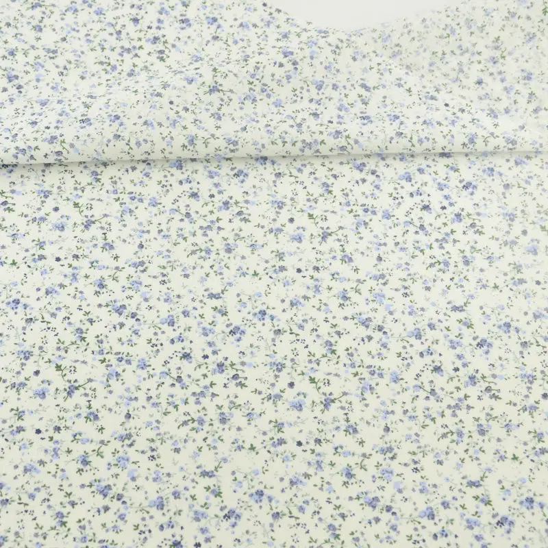 Blue Flower Classic Style Cotton Plain Fabric for Beginner's Practice Doll Sewing Telas Tecido Art Work Patchwork Clothing Cloth|cotton fabric