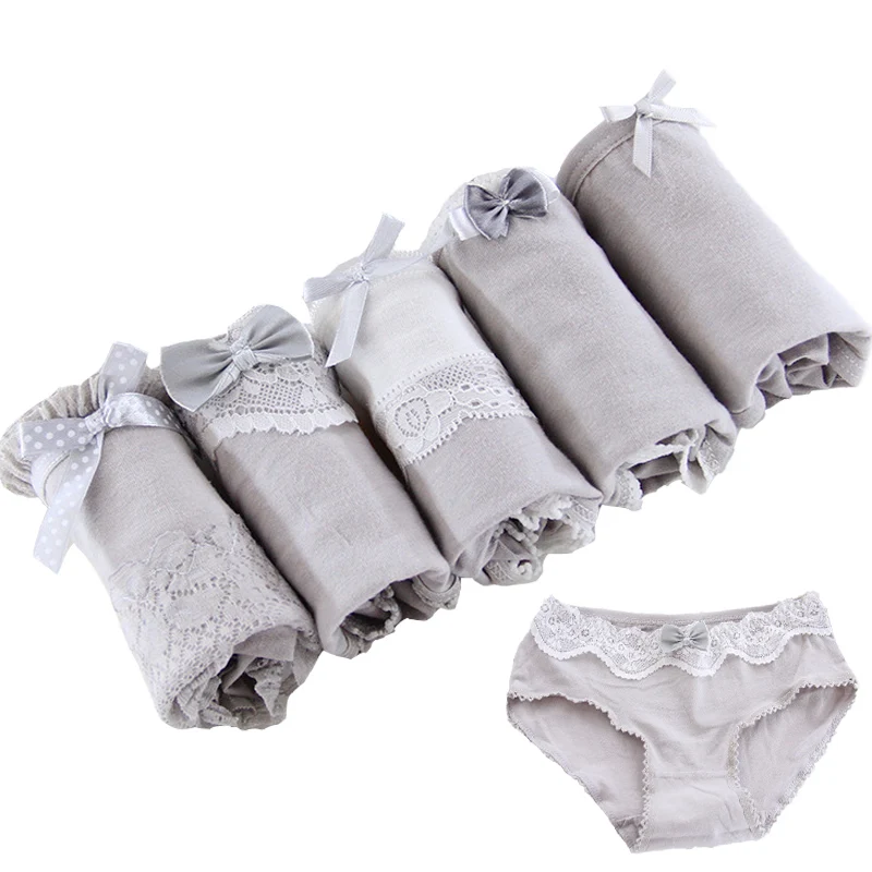 

Бесшовные женские трусики 5 шт./лот, сексуальное кружевное нижнее белье для девушек, серое модное сексуальное нижнее белье, женские бесшовны...