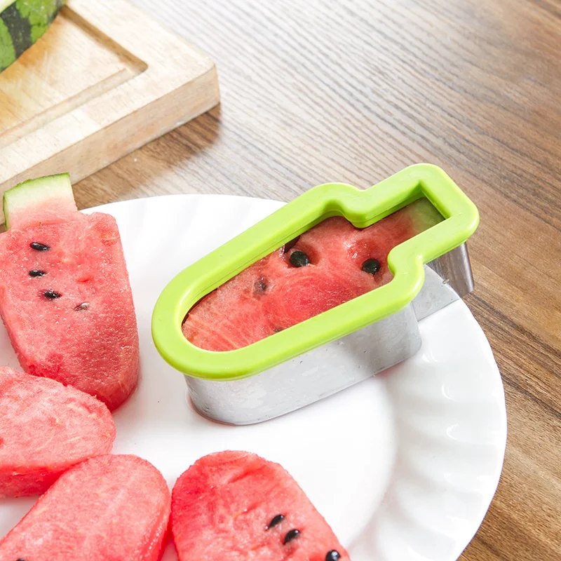 Kitchen Stainless Steel Ice Cream Shape Watermelon Slicer Melon Cutter Mold Tool