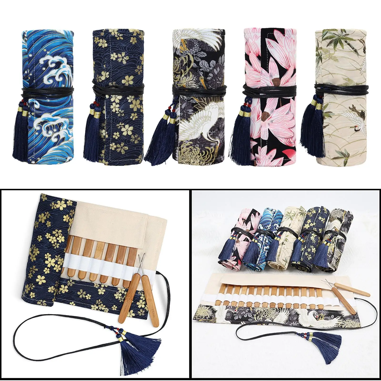 

Crochet Hook Case Knitting Accessories Easy to Hold Knitting Needle Without Hooks Storage Roll Pencil Holder Organizer