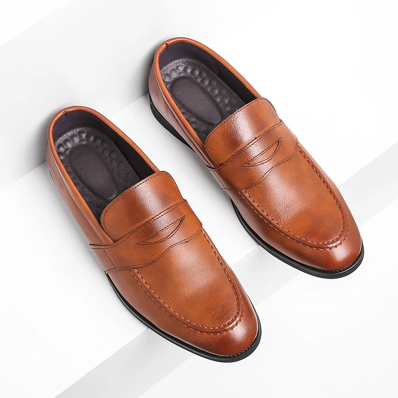 

Мужские классические туфли, итальянские винтажные повседневные официальные кожаные туфли, деловые рабочие лоферы, свадебные оксфорды, без ...