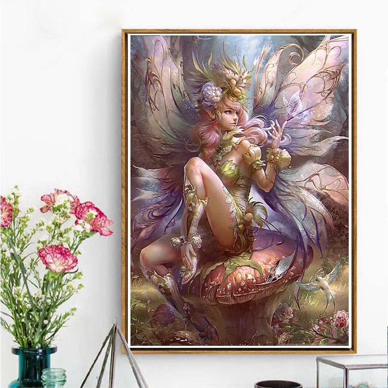 

Diamond Mosaic Fairy Cross Stitch Kit Diamond Embroidery Portrait Full Square Stones Diamond Painting Rhinestone Pictures