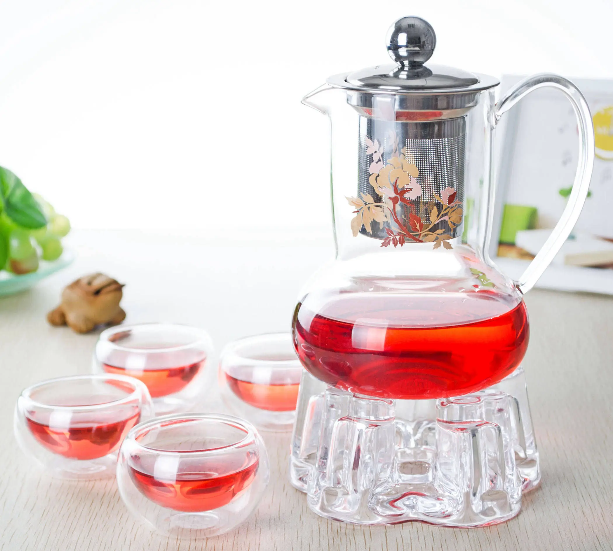 1 х 6 в кунг-фу кофейный чайный сервиз B-530ml стеклянный чайник во французском стиле