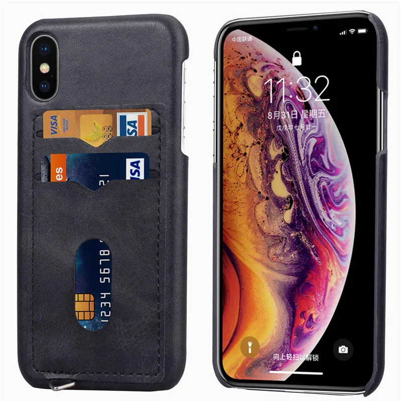 Роскошный чехол из искусственной кожи для iPhone XS MAX чехол-накладка держатель для карт защитный чехол для iPhone 11 Pro X XR XS Max 8 7 6 Plus
