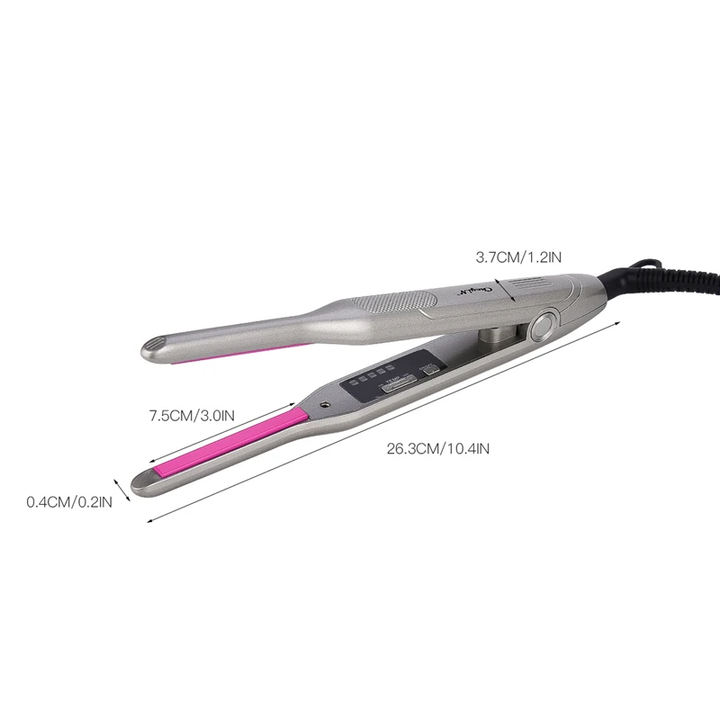 

CkeyiN Mini Hair Curler Straightener 2 In 1 Small Flat Iron for Short Hair Beard Straightening Iron Men Women Small Curls Waver