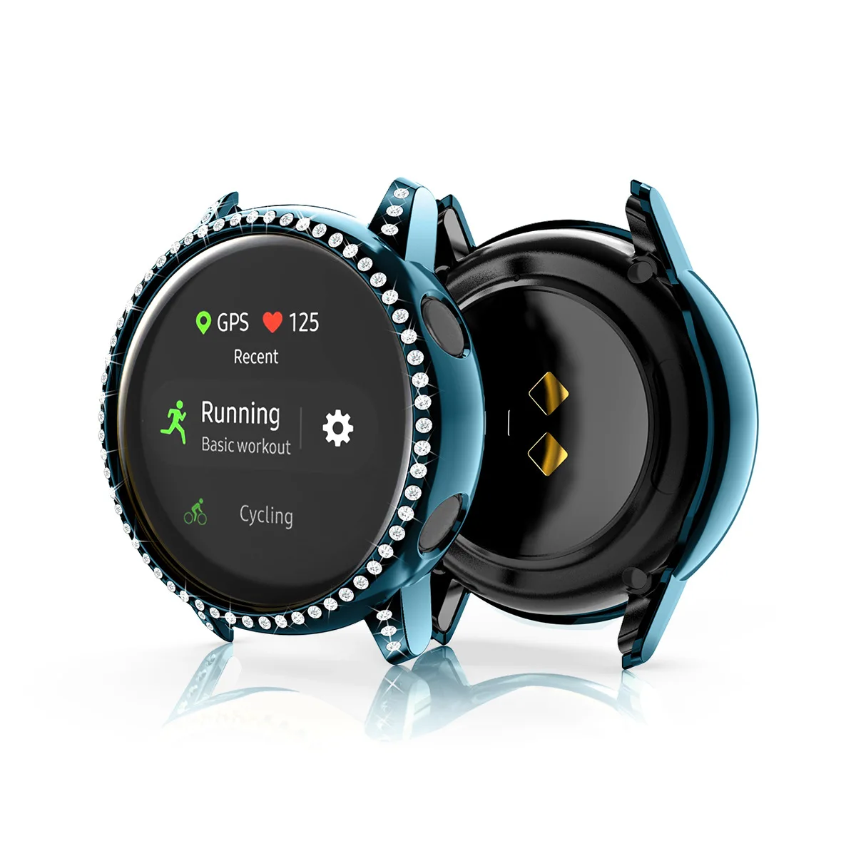 40 мм PC чехол-Бампер Защитный чехол для samsung Galaxy Watch Active для женщин и девушек блестящий чехол для часов с кристаллами