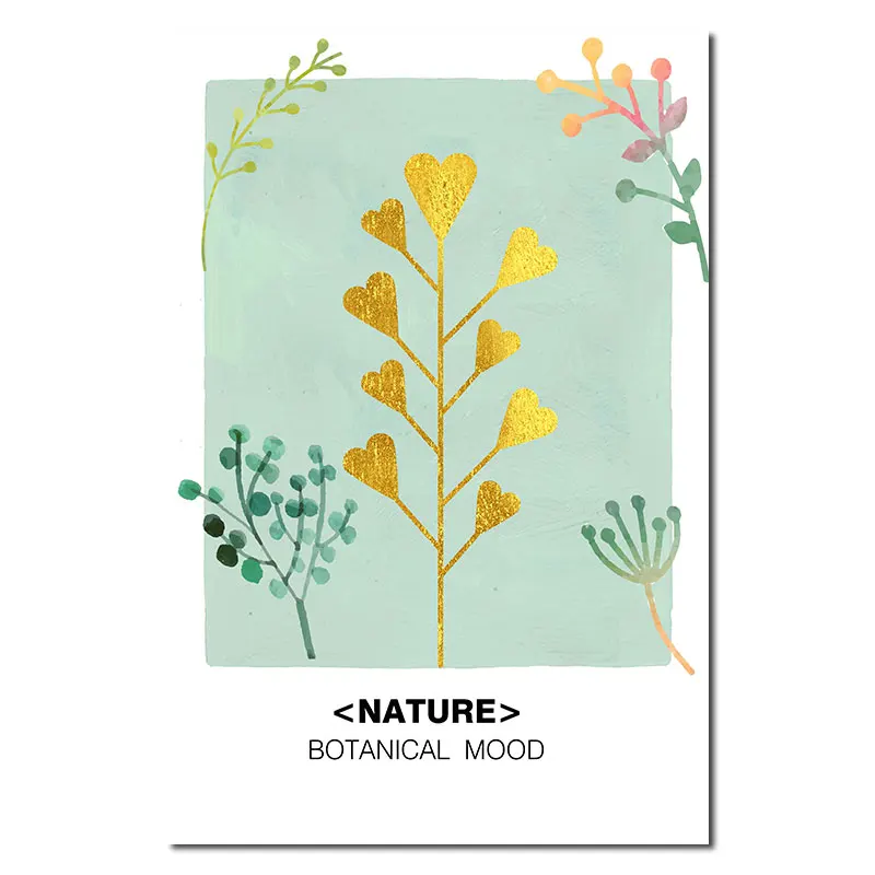 

Golden Ginkgo Leaf Poster Nordic Style Wall Art Canvas Print Painting Modern Living Room Decoration