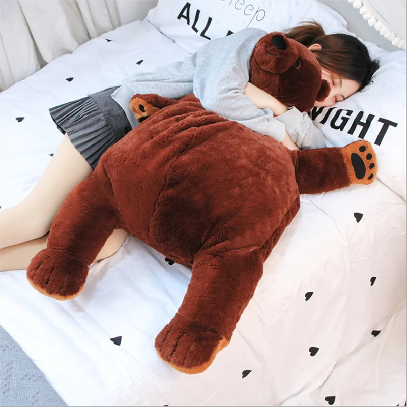 

100cm Giant Teddy Bear Plush Brown Bear Long Plush Pillow Cushion Bedding Office Lunch Break Nap Sleeping plush Pillow Cushion