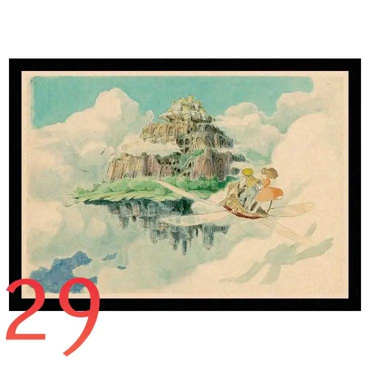 Непроницаемый Идеальный JL Laputa Castle in the Sky Хаяо миядзяки; домашний декор крафт Бумага высокое качество постер на стену стикеры TKZC01 - Цвет: Непроницаемый