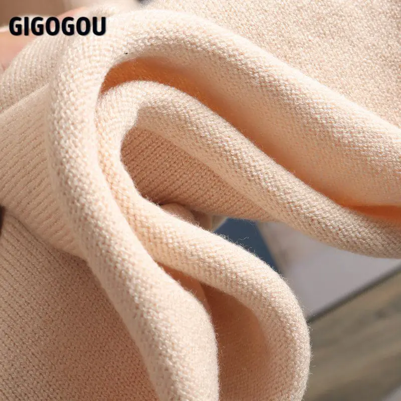 GIGOGOU трикотажный драпированный костюм с широкими штанинами комплект из 2