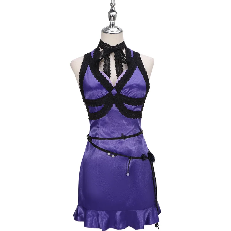 

Anime! Final Fantasy 7 Remake Tifa Lockhart Cocktail Dress Uniform Cosplay Costume Halloween Party Suit Any Size Free Shipping