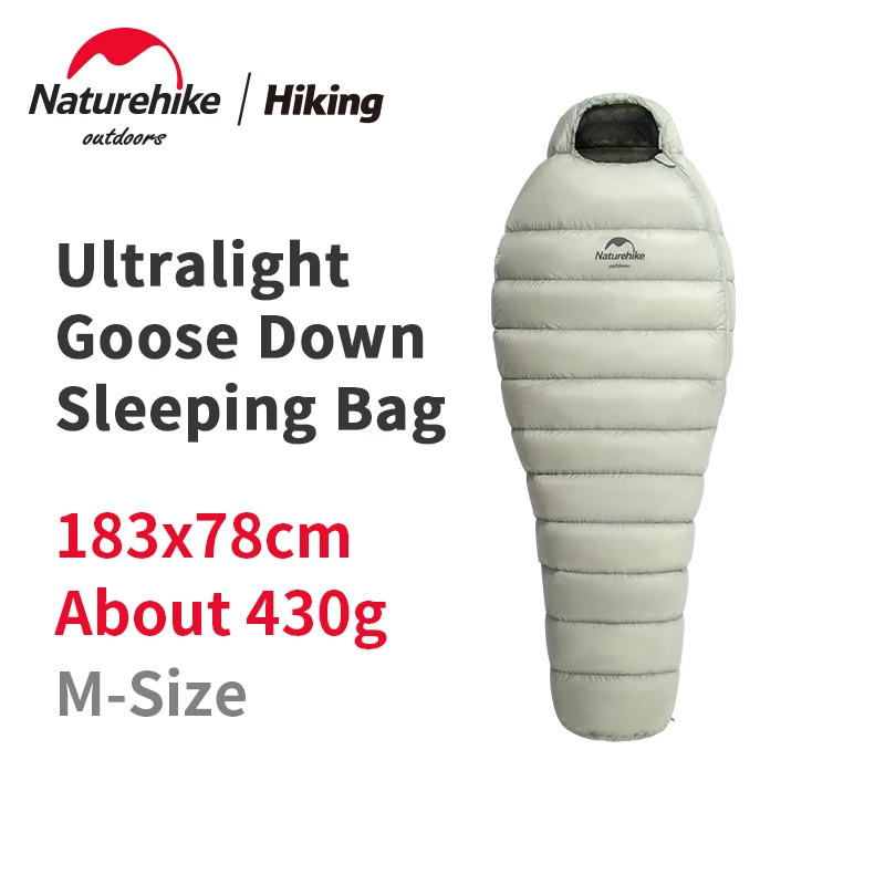

Naturehike Portable Ultralight 90% Goose Down Mummy Sleeping Bag 850FP Thickening Keep Warm Waterproof Outdoor Camping Travel