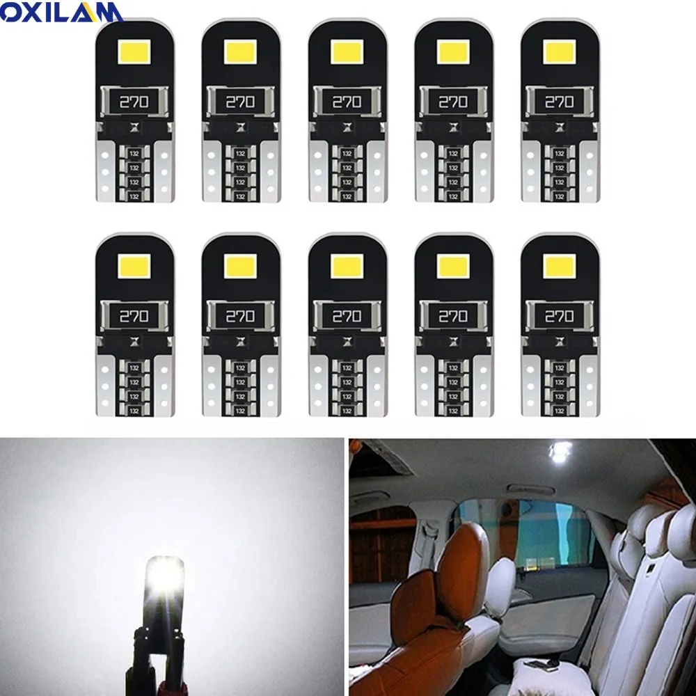 Oxilam 10 шт. W5W T10 светодиодный автомобилей Canbus лампы салона светильник Ford F 150 Focus 2 3