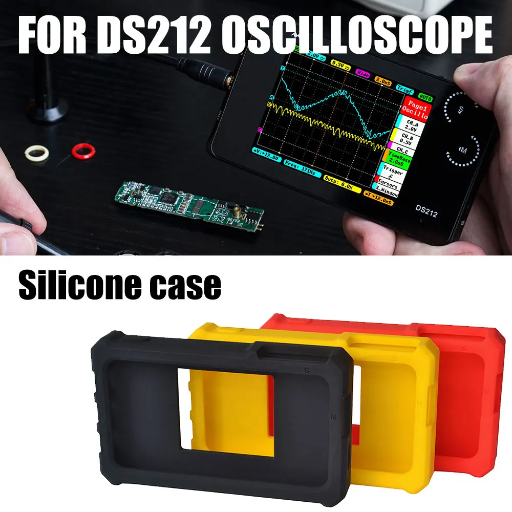 

Oscilloscope Protective Case Soft Silicone Mini Digital Oscilloscope Cover Case with Ring Stand Holder Shell for DS212
