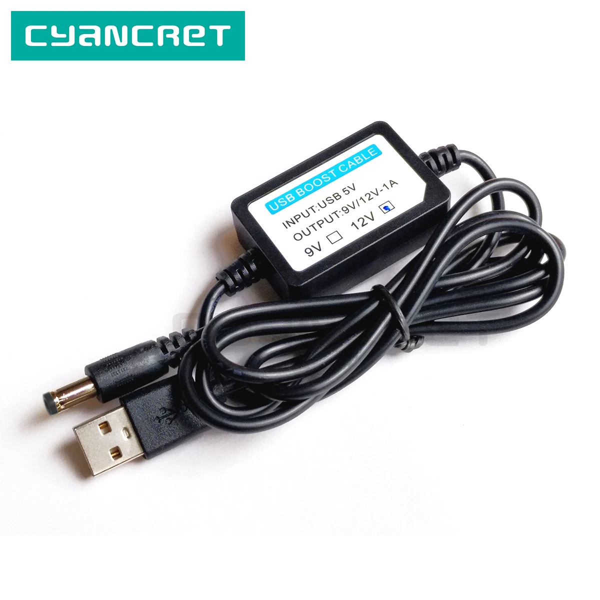 USB зарядный кабель с бустерным модулем на DC 5 мм x 2 1 5V boost до 9V или 12V для Power Bank