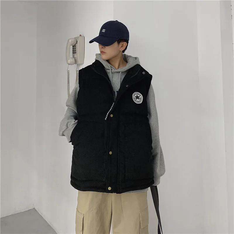 Новинка Зима 2019 мужской вельветовый хлопковый жилет парная свободная теплая