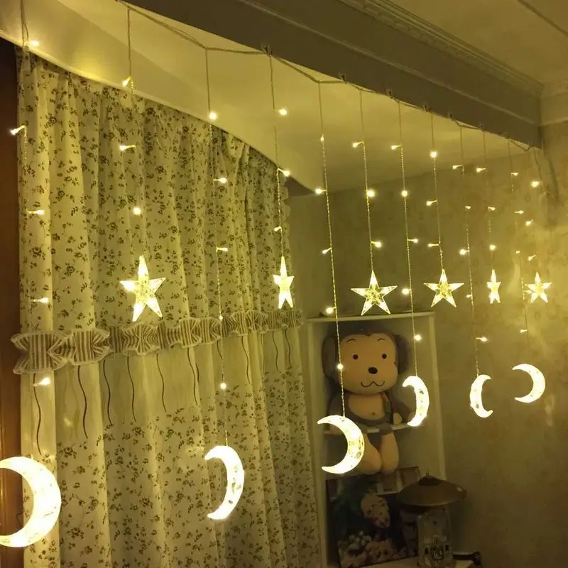 

EID Mubarak Star Moon Led Light Strip Ramadan Decoration for Home Muslim Islam EID Party Favors Wedding Decoration Mariage,Q
