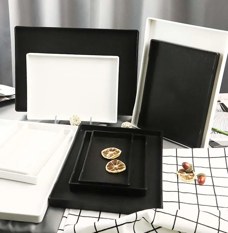 Прямоугольный пластиковый поднос тарелка для фруктов японский меламин имитация