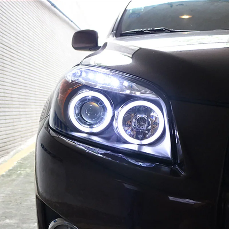 Изменение светодиодный глаза ангела апертура объектива фара в сборе для Toyota RAV 4