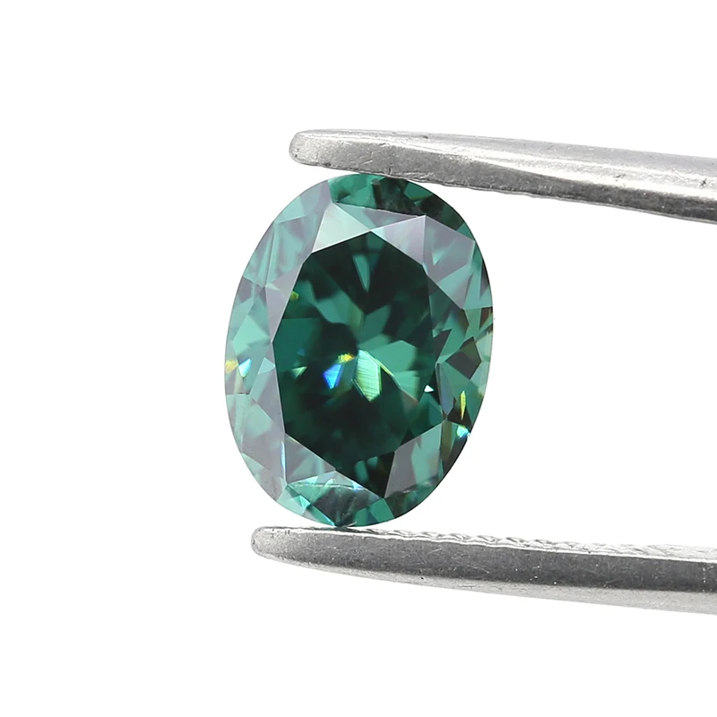Овальный зеленый Муассанит для изготовления колец по цене производителя Китай -