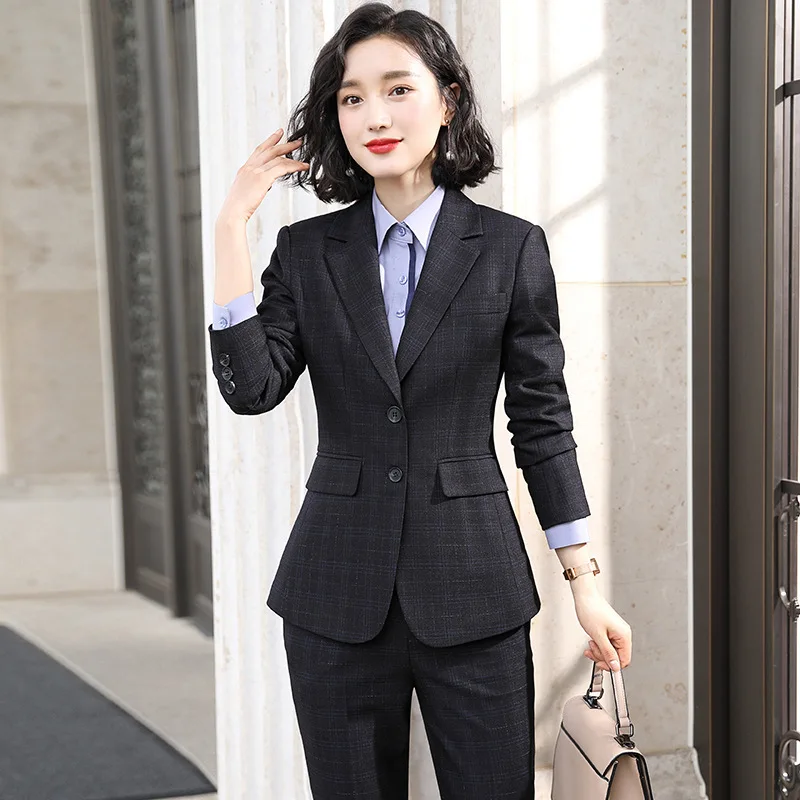IZICFLY High End Autumn Spring New Interview Office Wear For Women Blazer With Trouser Business Elegant Pants Suits Outfit Work