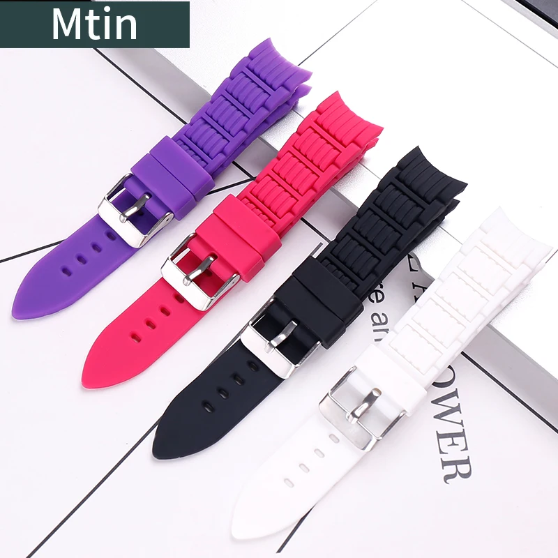 

20mm silicone strap pin buckle watch accessories outdoor sports fashion watch chain wristband for multi-brand watches watchbands