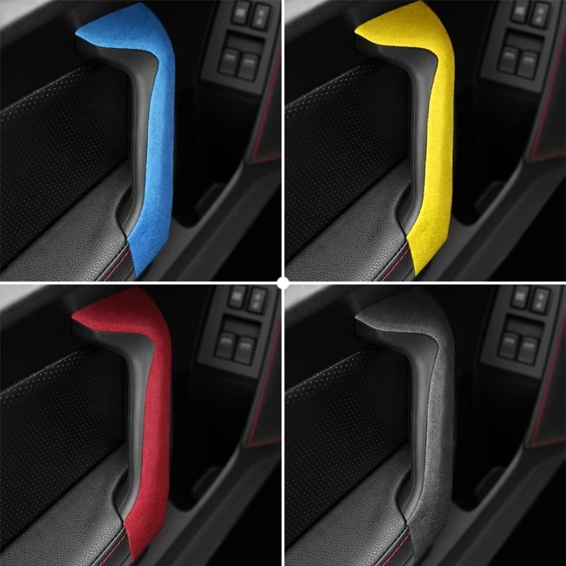 

For Subaru BRZ Toyota 86 2013-2020Car Door Handle Frame Armrest Cover Panel Molding Trim Strip Accessories Alcantara Suede Wrap