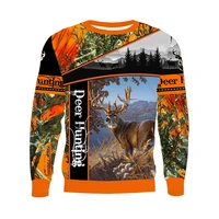 new fashion hunting men women 3d printed deer sweatshirt sleeve t shirt sport pullover tops tees v10