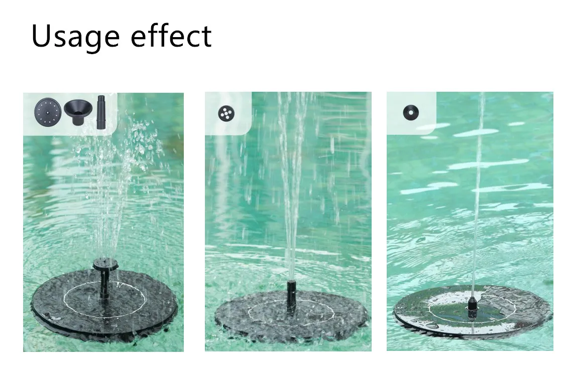 

Outdoor Solar Fountain Pump 2.7W Free Standing Floating Solar Bird Bath Water Pumps for Garden Patio Pond Pool