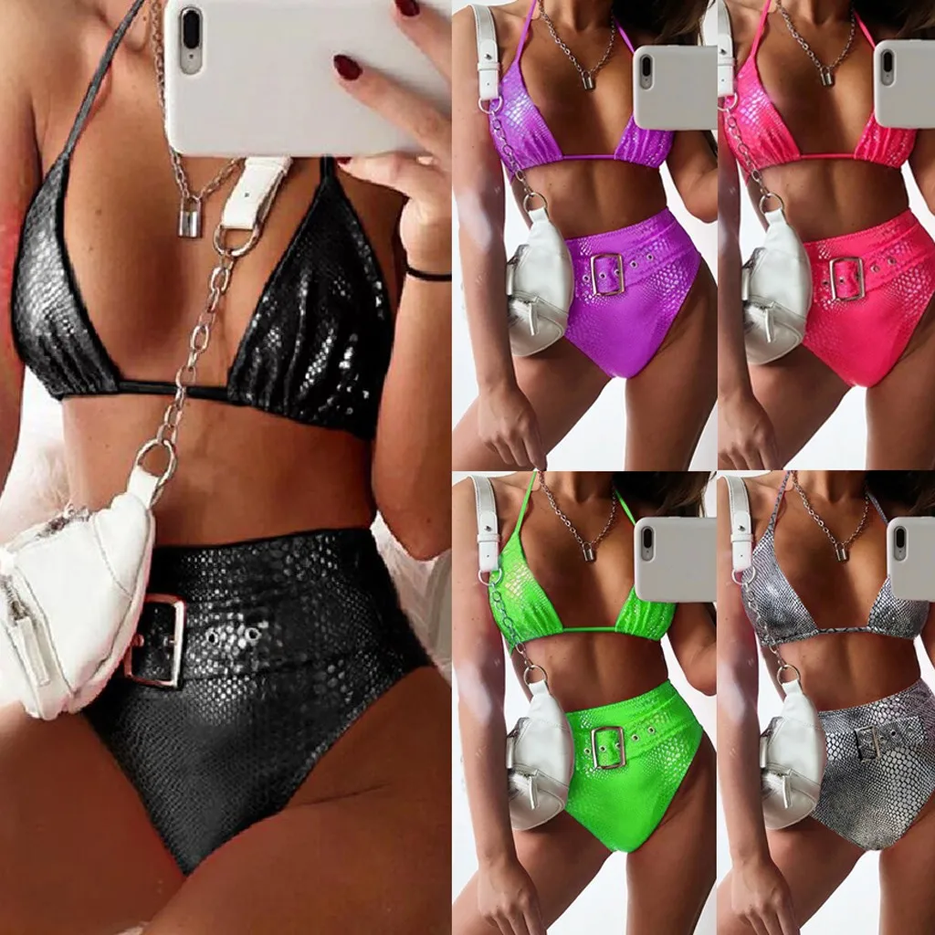 Бикини 2020 mujer Женский Бандаж пуш ап мягкий бюстгальтер пляжный однотонный