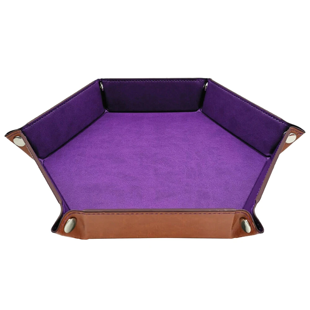 Шестигранный лоток для игральных костей из искусственной кожи складной