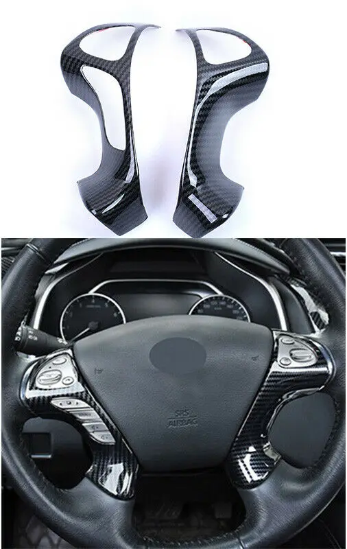 

Steering wheel decoration trim for Nissan Murano 2015-2020 carbon fiber black Car modification Auto parts