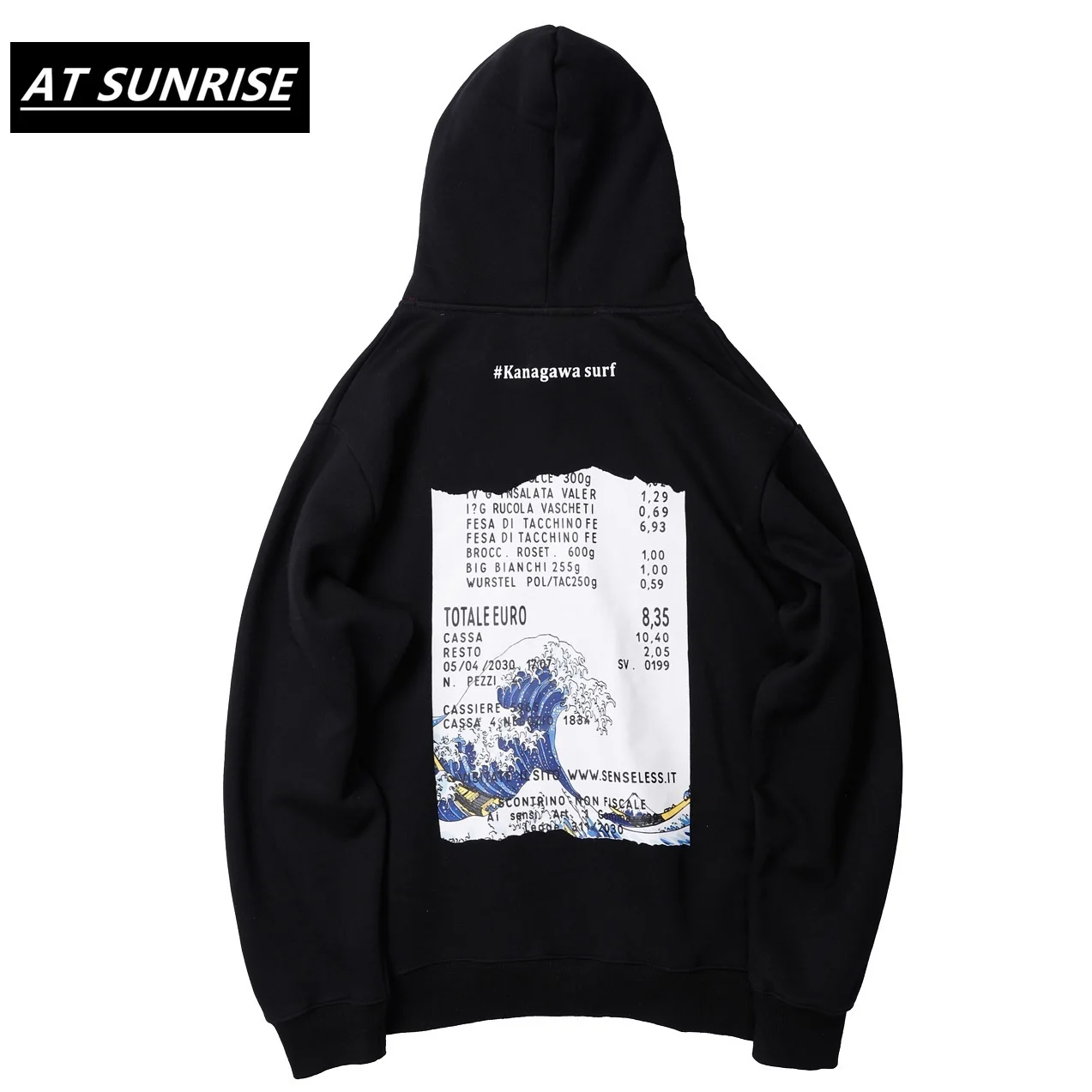 Морские толстовки с капюшоном волнистым рисунком мужские японские спрей печати