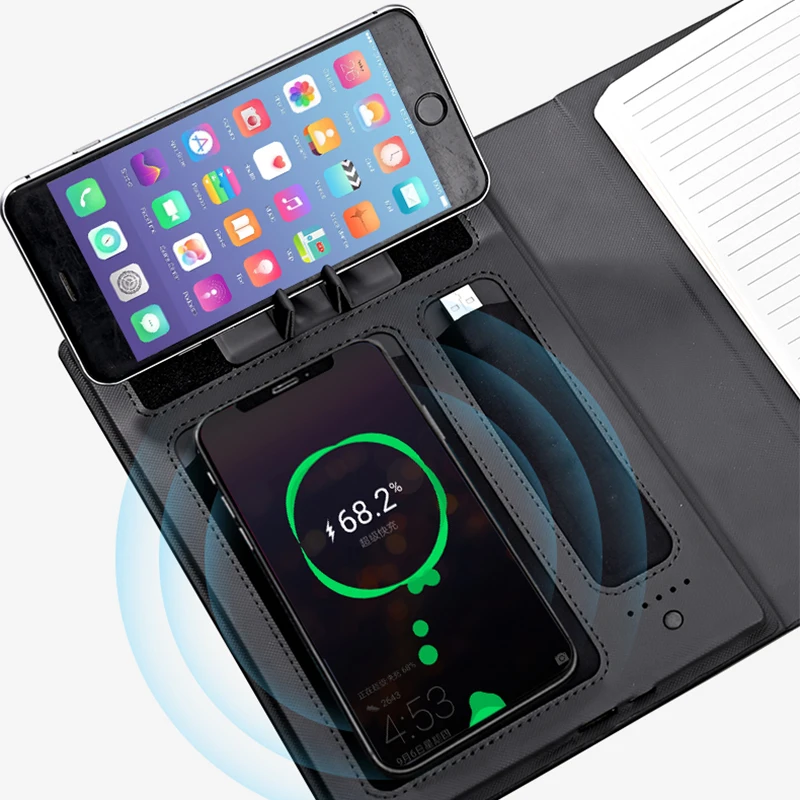 Блокнот с USB и беспроводным зарядным устройством | Канцтовары для офиса дома