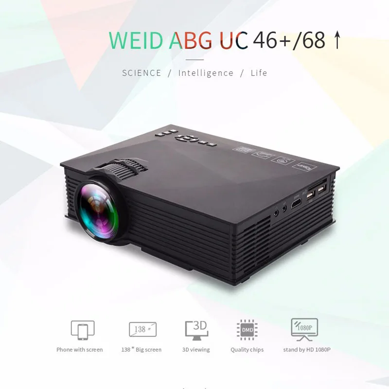 

Мини светодиодный проектор с поддержкой 4K 3D 1080P HDMI-совместимый Android 800*480 светодиодный портативный кинопроектор для смартфона с подарком